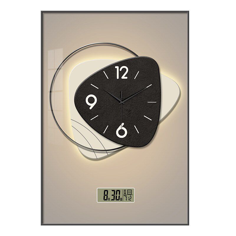 2024款电表箱装饰画钟表挂钟客厅配电箱L电闸盒挂画万年历电子时