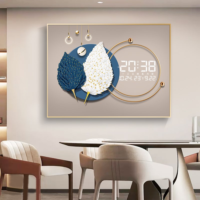 电子钟数显插电表箱装饰画夜x间可视电闸盒配电箱总开关遮挡画挂