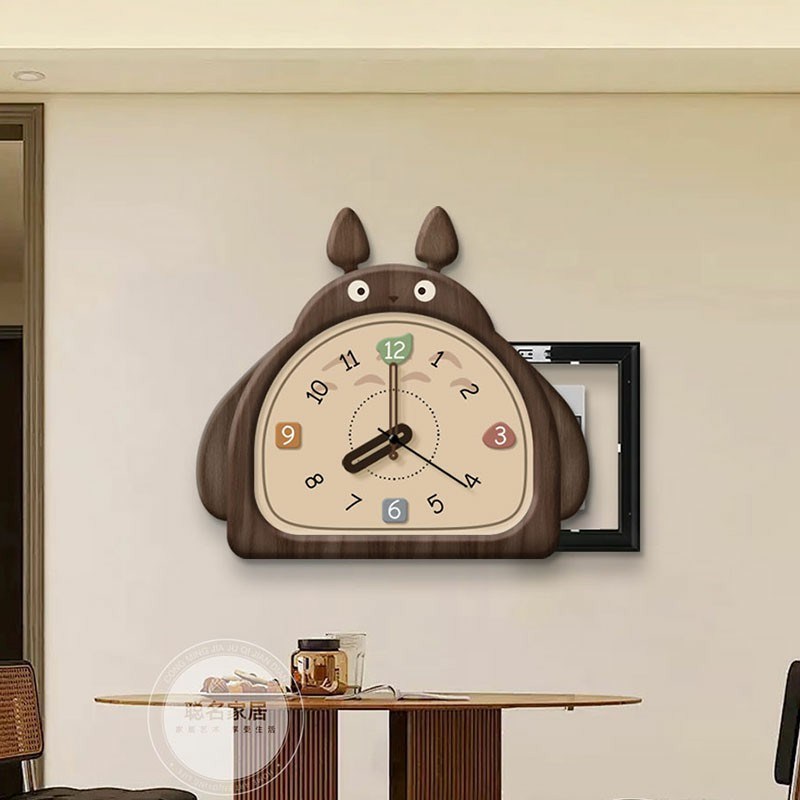 2024新款简约多功能带钟配电箱A挂钟遮挡箱弱电箱猫咪电表箱装饰