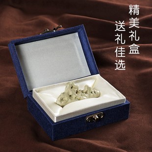 天然青田石毛笔架笔搁笔山书法用具笔挂创意笔架文房四A宝镇纸笔