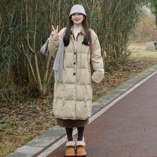超好看宽松洋气棉服 新款 韩国高级感翻领长款 羽绒棉袄女2025年冬季