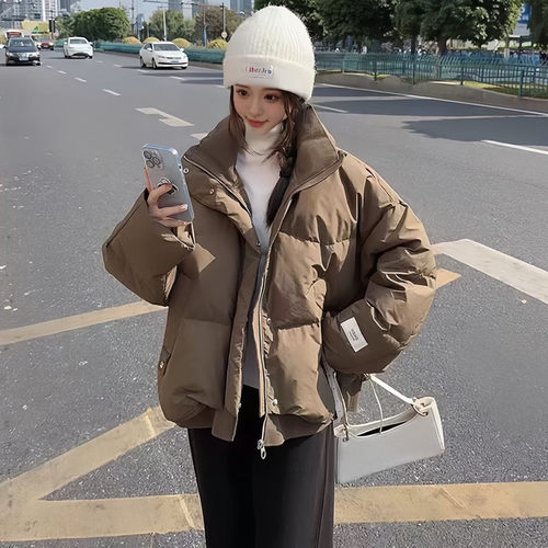 韩国高级感短款立领羽绒棉袄女冬