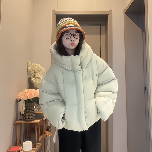 晶煊韩国高级感短款连帽羽绒棉袄