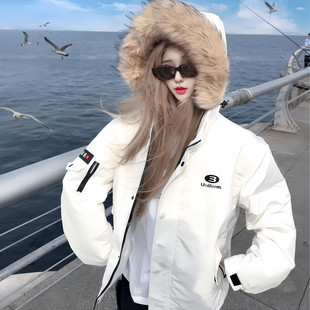 美式 洋气棉袄 大毛领男女情侣派克羽绒棉服冬2025年巨好看超火时尚