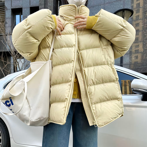 韩系高级感泡芙立领羽绒棉袄女冬