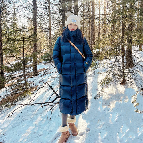 90白鸭绒女神保命黑金长款羽绒服