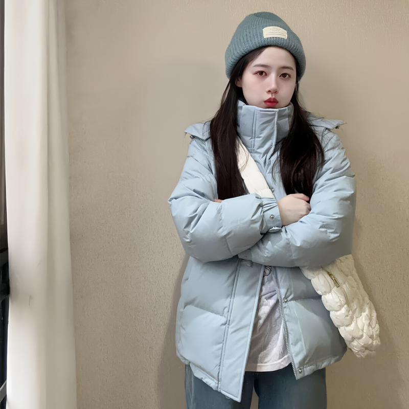 韩国高级感短款连帽羽绒服女冬2025年新款甜美学院风白鸭绒外套潮,女装/女士精品,大码羽绒服,淘宝优惠券,粉丝福利购,淘宝优惠卷