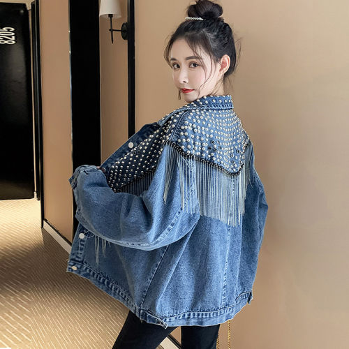 2021年春秋网红女装bf牛仔外套