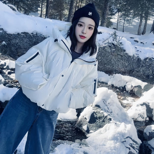 韩国高级感短款 连帽羽绒棉袄女冬2025年巨好看超火小个子洋气棉服