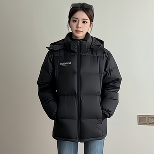 超好看韩系百搭连帽羽绒棉袄冬2025巨好看超火加厚男女情侣棉服潮