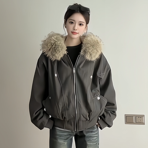 美式潮牌复古座山雕情侣羽绒棉袄