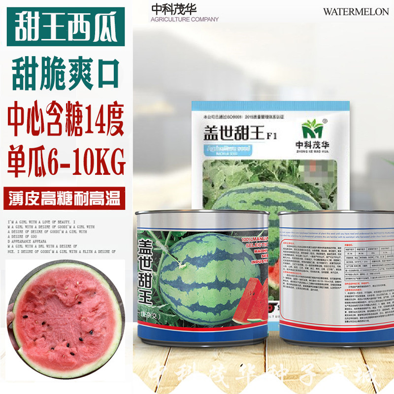 盖世甜王西瓜种子高产四季麒麟早熟超特大红瓤耐裂薄皮西瓜种籽孑