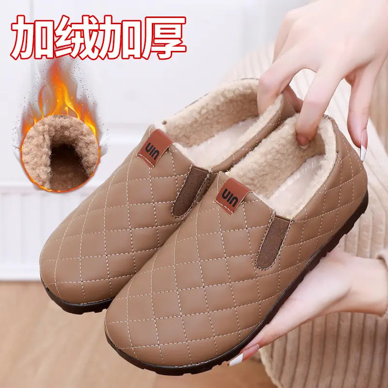 冬季新款加绒毛毛鞋女老北京布鞋女防滑保暖软底时尚平底豆豆棉鞋,女鞋,乐福鞋（豆豆鞋）,淘宝优惠券,粉丝福利购,淘宝优惠卷