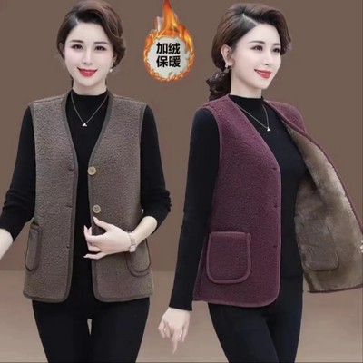 马甲保暖洋气中老年毛马甲