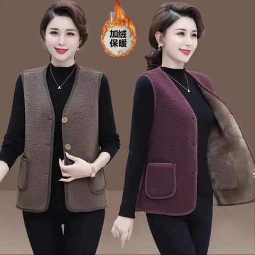 马甲保暖洋气中老年毛马甲