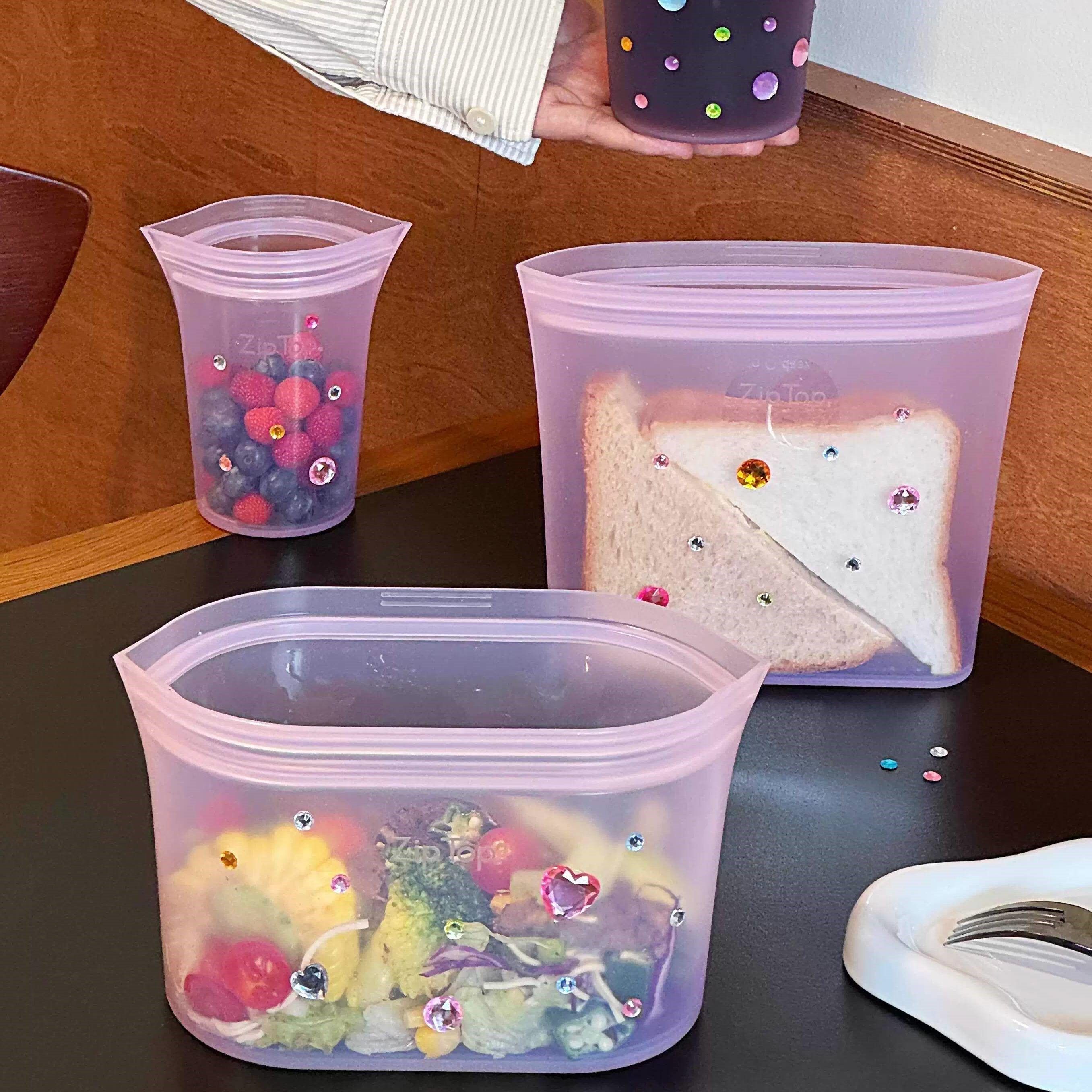 食品级硅胶折叠饭盒便携式不漏水密封饭袋子耐高温可微波减脂期