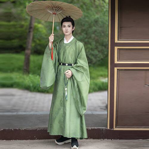 明制改良汉服圆领袍长衫男女同款