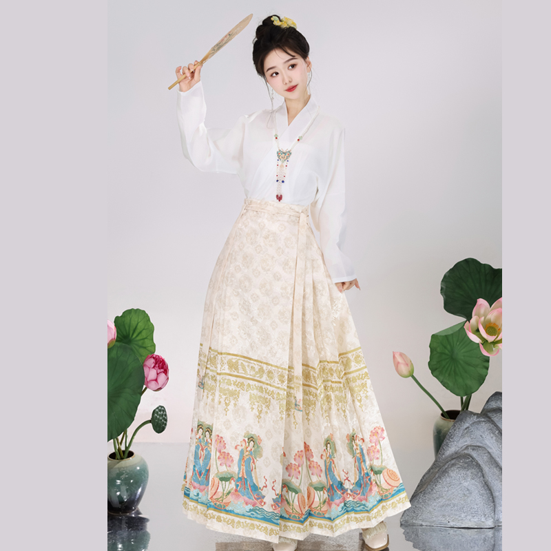 2023冬季新中式汉服荷仙马面裙