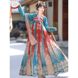 晚秋新款 素春夏秋新款 唐制齊胸漢服女復(fù)原風(fēng)刺繡襦裙日常仙氣漢元