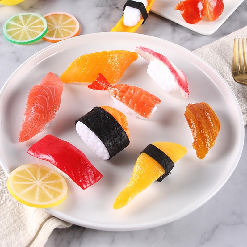 迷你仿真日料寿司大号食玩假三文鱼日本料理米饭食物模型装饰摆件