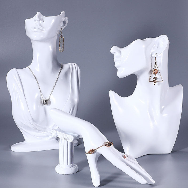 半身人像脖子项链展示架