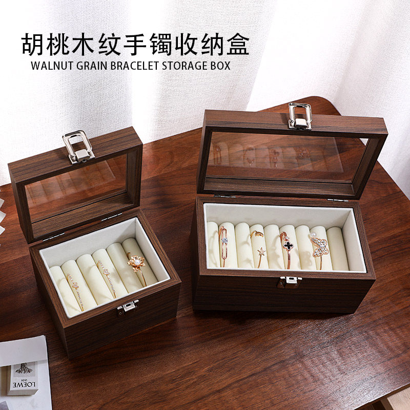 胡桃木纹手镯收纳盒大容量多位复古翡翠玉镯多用展示盒手镯收藏盒,饰品/流行首饰/时尚饰品新,首饰展示架,淘宝优惠券,粉丝福利购,淘宝优惠卷