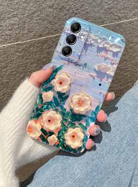 适用三星GalaxyA145G手机壳软硅胶高级感女文艺超薄防摔透明