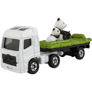 TOMY多美卡仿真合金小汽车3号动物大熊猫搬运车玩具438908