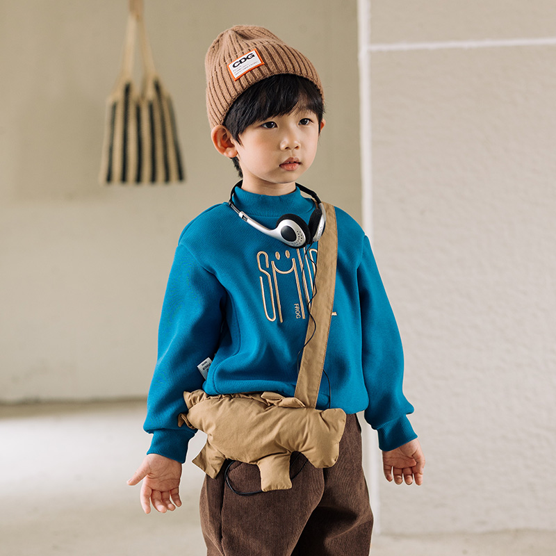 青蛙王子童装男童卫衣冬季新款宝宝冬装洋气好看卡通小男孩上衣