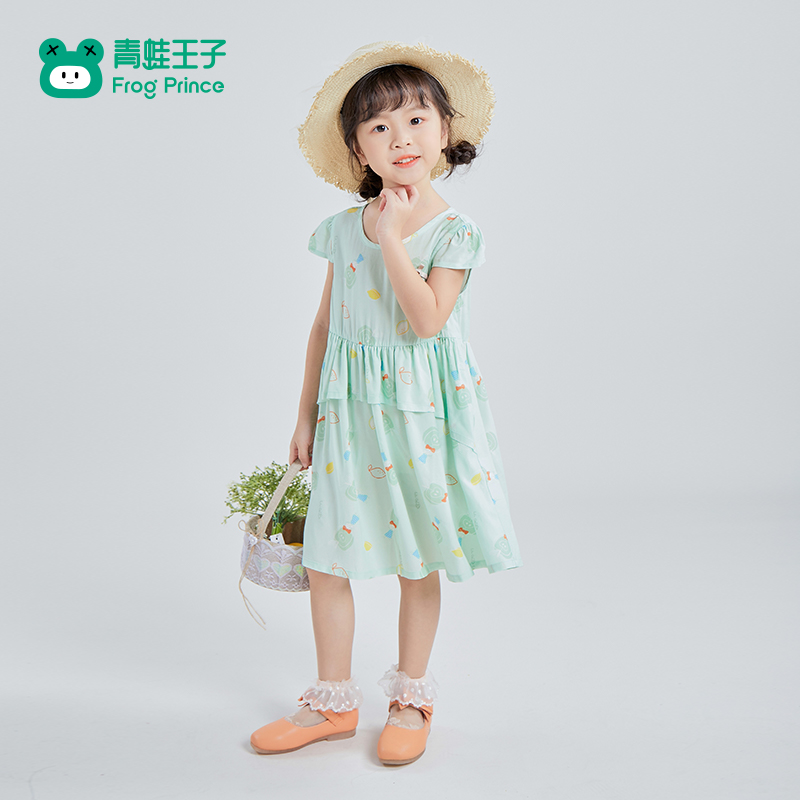 青蛙王子童装女童夏季连衣裙小女孩夏装公主裙冰丝凉感儿童裙子