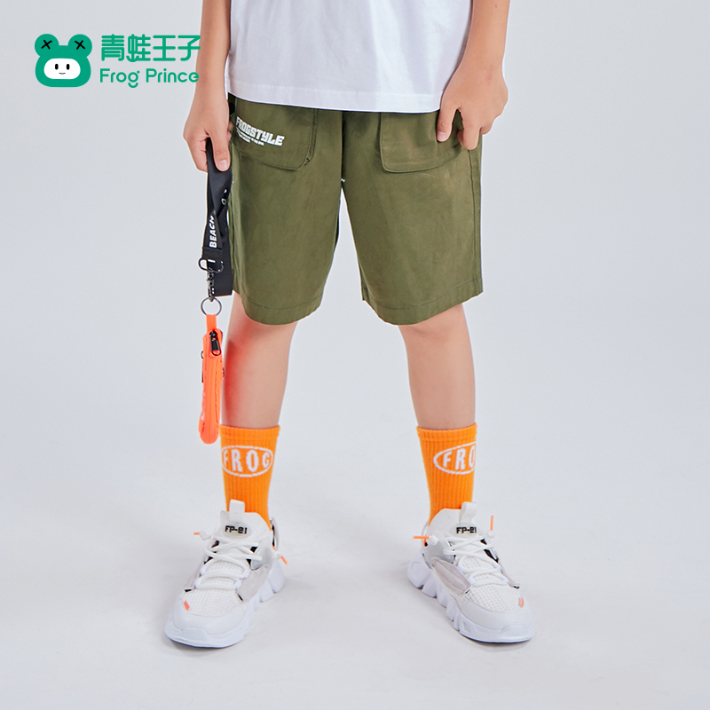 青蛙王子童装男童短裤夏季薄款中大童夏装工装五分裤百搭休闲裤子