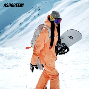ASHGREEM新款3L滑雪服套装三合一男女户外高防水单双板滑雪衣裤