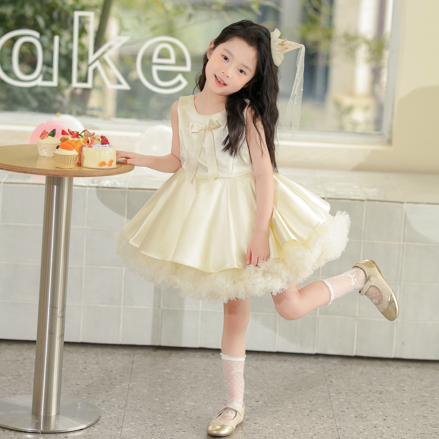 法式女童高定tutu蛋糕裙周岁生日礼服夏季新款蓬蓬纱儿童公主裙子