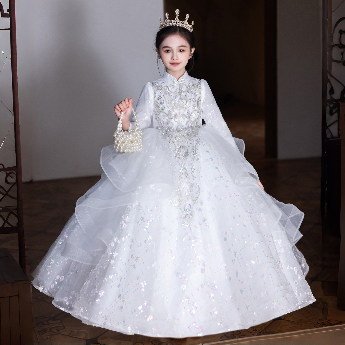 高端版白色女童礼服生日公主裙花童婚礼小女孩钢琴演奏儿童演出服,童装/婴儿装/亲子装,儿童礼服,淘宝优惠券,粉丝福利购,淘宝优惠卷