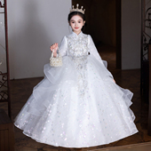 高端版 白色女童礼服生日公主裙花童婚礼小女孩钢琴演奏儿童演出服