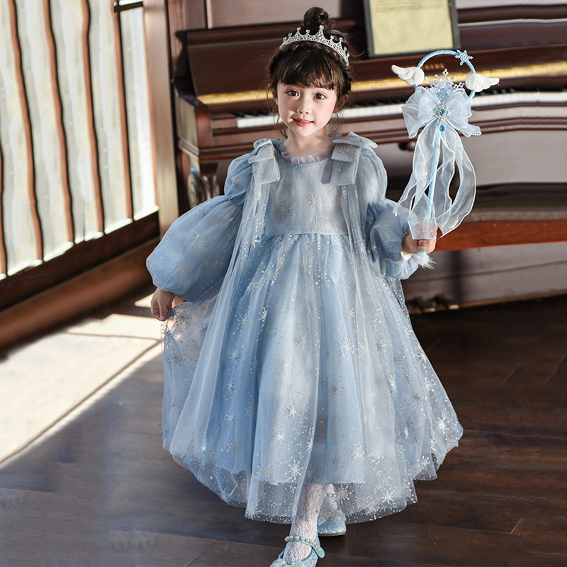 女童冰雪奇缘爱莎公主裙