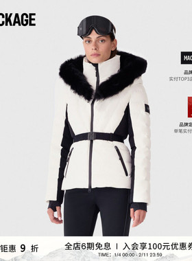 MACKAGE女士 ELITA 可拆卸毛领滑雪羽绒服外套上衣