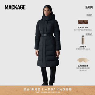 秋冬新品 MACKAGE女士 羽绒服外套 CITY带帽腰带长款 CORALIA
