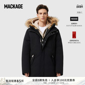 MACKAGE男士 EDWARD 毛领连帽直筒羽绒服外套上衣