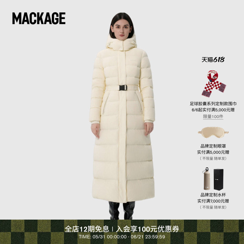 MACKAGE女士 CALINA长款保暖收腰时尚休闲经典修身羽绒服外套上衣