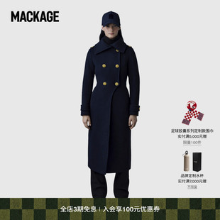 MACKAGE女士 ELODIE-R 双面羊毛长款收腰休闲大衣外套 秋冬新品
