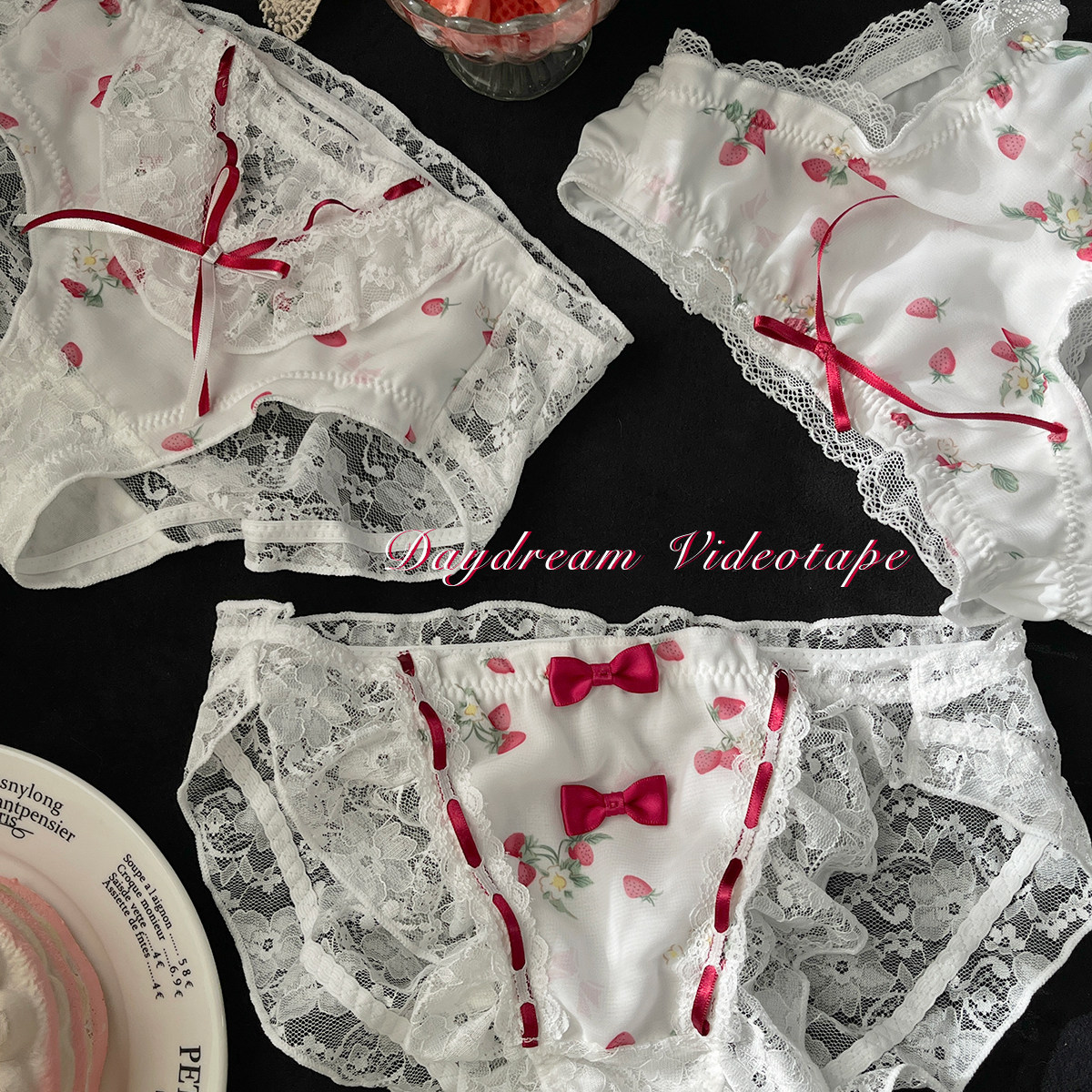 草莓园~日系少女纯欲蕾丝丝带内裤性感甜美棉裆三角裤可爱薄款夏,女士内衣/男士内衣/家居服,女三角裤,淘宝优惠券,粉丝福利购,淘宝优惠卷
