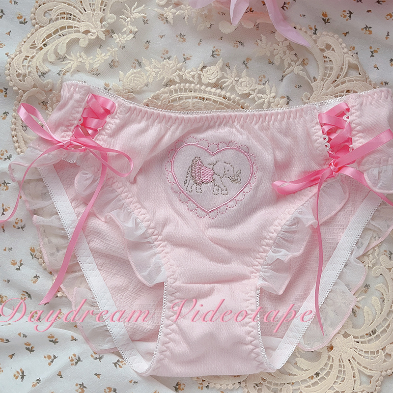日系可爱lolita刺绣重工内裤