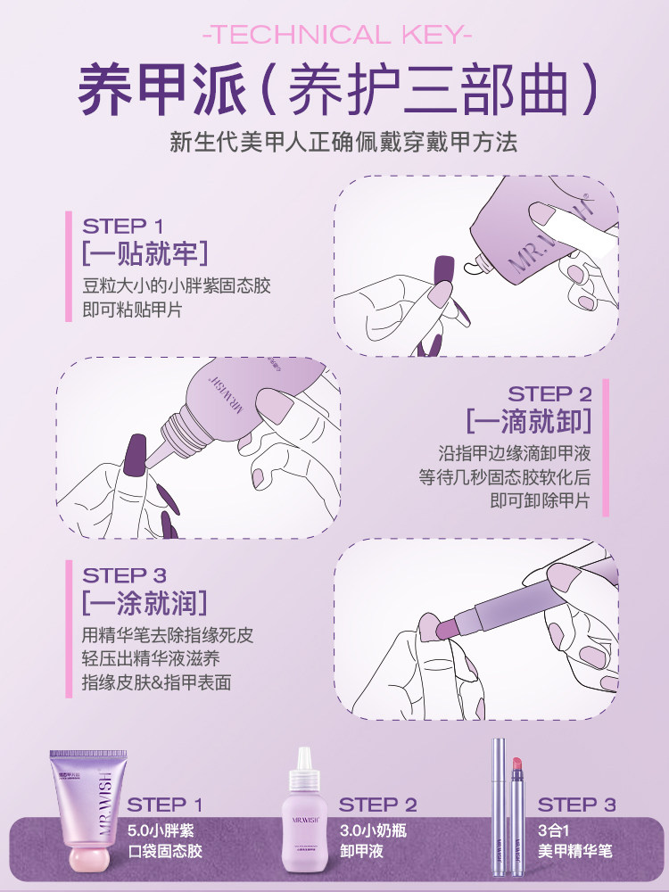 Press-on Nail Glue Mr. Wish Solid Non-Flowing Gel - Product image 4