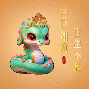 蛇年本命新款 饰品汽车摆件生日情侣生肖礼物 潮玩吉祥物桌面家居装