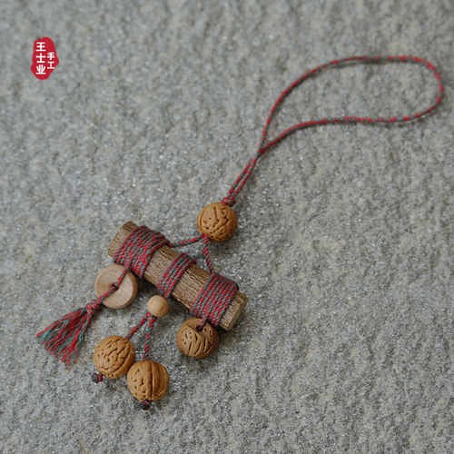 桃木树枝棍婴儿宝宝平安保核挂件