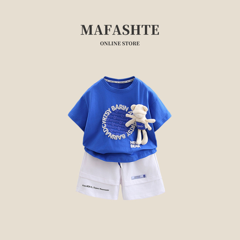 男童夏装套装2025新款夏季儿童短袖短裤运动服男孩薄款两件套童装