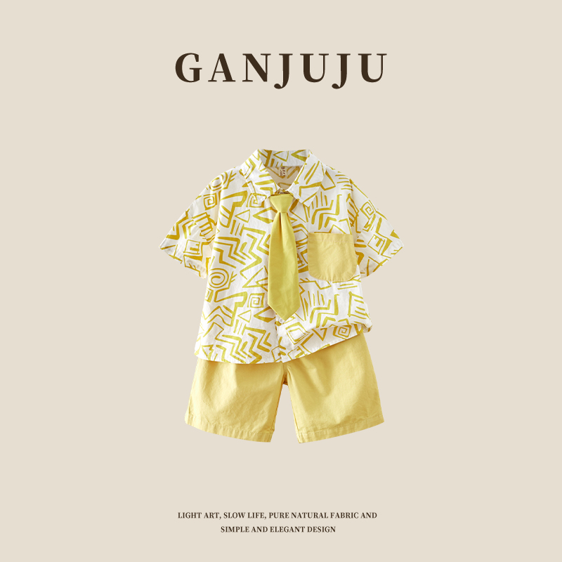 男童休闲棉2夏季时髦两件套