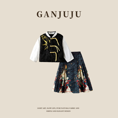 男女童2025汉服春秋款套装