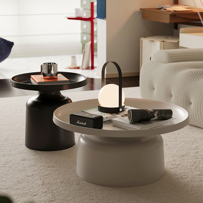 高级感创意茶几小户型北欧客厅轻奢现代简约侘寂风圆形床头柜边几